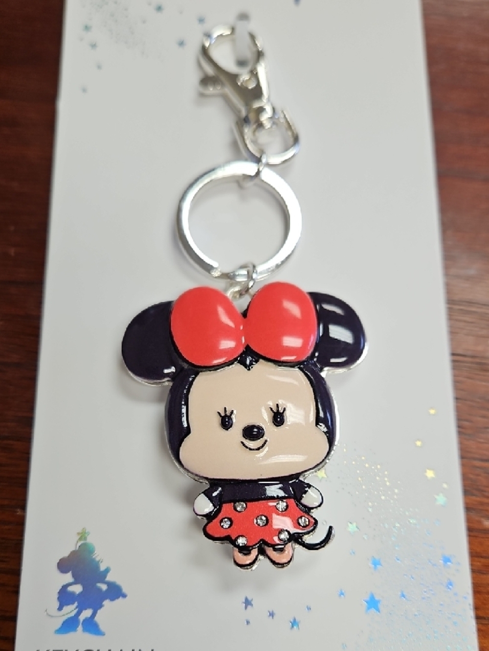 Disney Minnie Mouse Pink-Red Bow Keychain - Picture 5 of 5